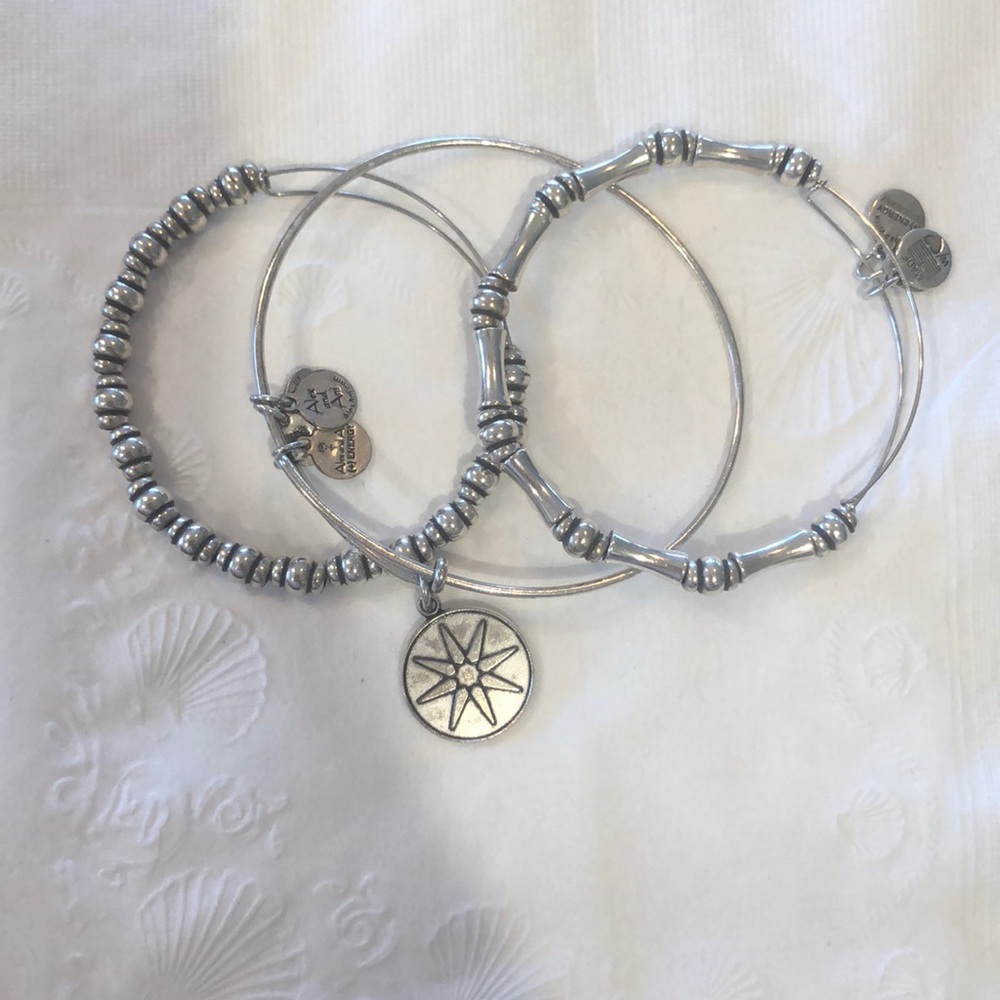 Alex and Ani silver bracelets